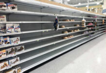 This Ultraprocessed Food Is The Worst Kind For Your Brain Empty grocery store shelves with a few snack items remaining