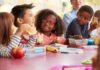 Sugar-Salt Blitz Rewires Tiny Brains children eating lunch at a table