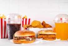 Processed Meat – Softer Muscles? A variety of fast food items including burgers, fries, and drinks