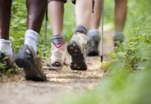 Loneliness Cure? Walks Backfire In Surprise Twist Hikers' feet walking on a forest trail