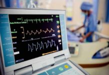 Mayo’s Wild Anti-Fainting Cure Patient monitor displaying vital signs in a hospital room