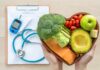 DNA Clock Slows With These Foods Heart-shaped bowl of healthy foods with medical tools